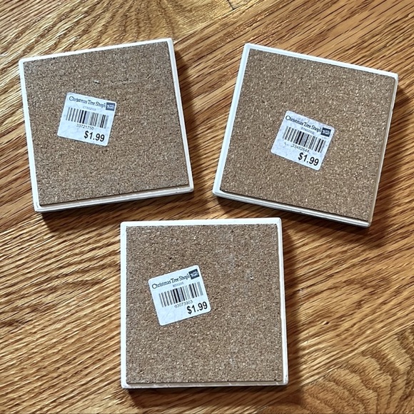 🎁 NWOT🏖 BUNDLE OF 6 CORK-BACK BEACH & CAT COASTERS 4” x 4” - Picture 5 of 9